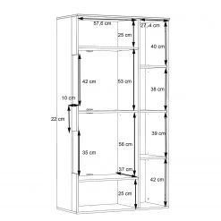 Loftscape Vitrine Corey - Inkl. Beleuchtung - Eiche Dekor / Grau - Glastür links 17 Loftscape Vitrine Corey - Inkl. Beleuchtung - Eiche Dekor / Grau - Glastür links -Wohnzimmermöbel boutique en ligne 1000282746 211109 144355000583 SKETCH DETAILS P000000001000282746 sketch
