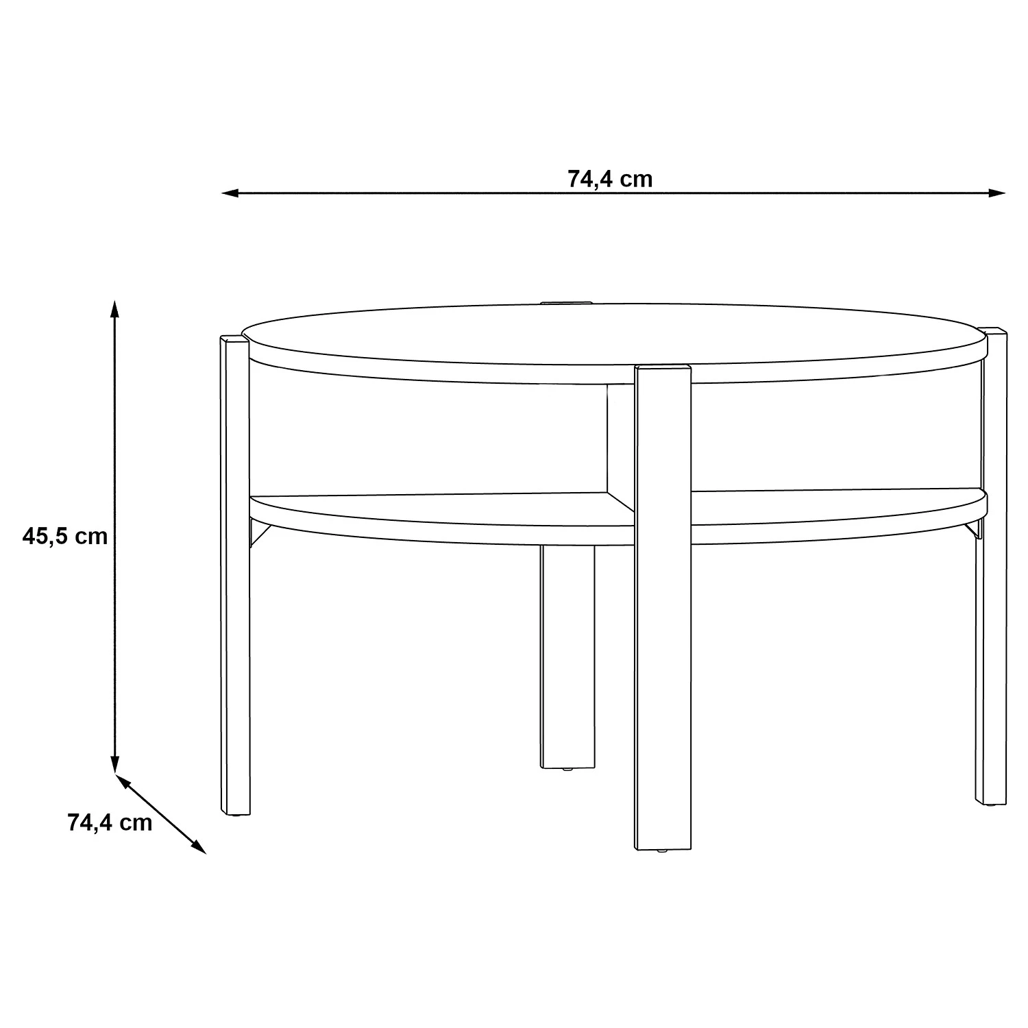 Loftscape Couchtisch Nab - Eiche Sonoma Dekor 4 Loftscape Couchtisch Nab - Eiche Sonoma Dekor – Bild 4