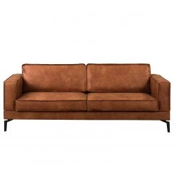 Ars manufacti Sofa Hanks (3-Sitzer) - Antiklederlook - Microfaser Yaka: Cognac