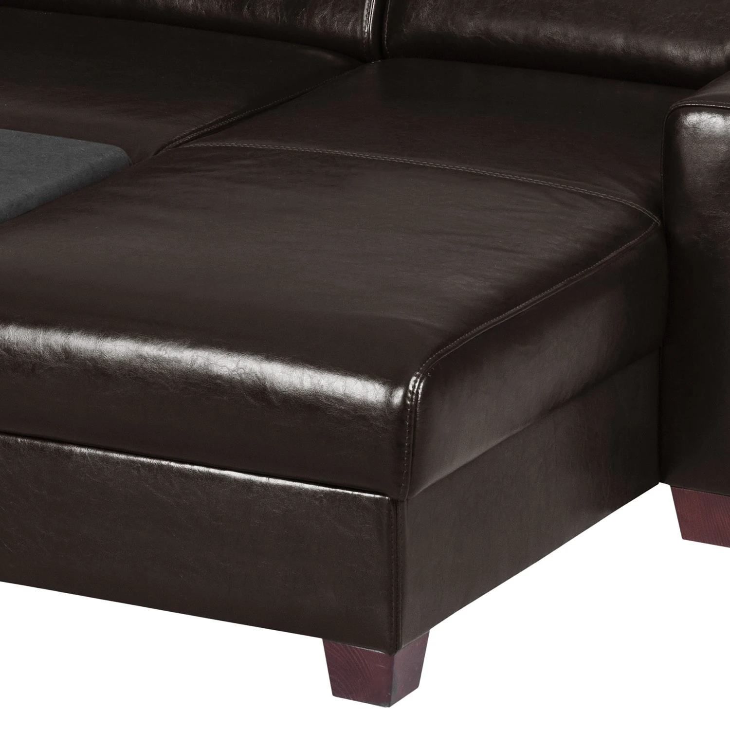 Ars manufacti Ecksofa José - Echtleder / Kunstleder - Kunstleder Babet: Schwarz - Longchair davorstehend rechts 6 Ars manufacti Ecksofa José - Echtleder / Kunstleder - Kunstleder Babet: Schwarz - Longchair davorstehend rechts – Bild 6