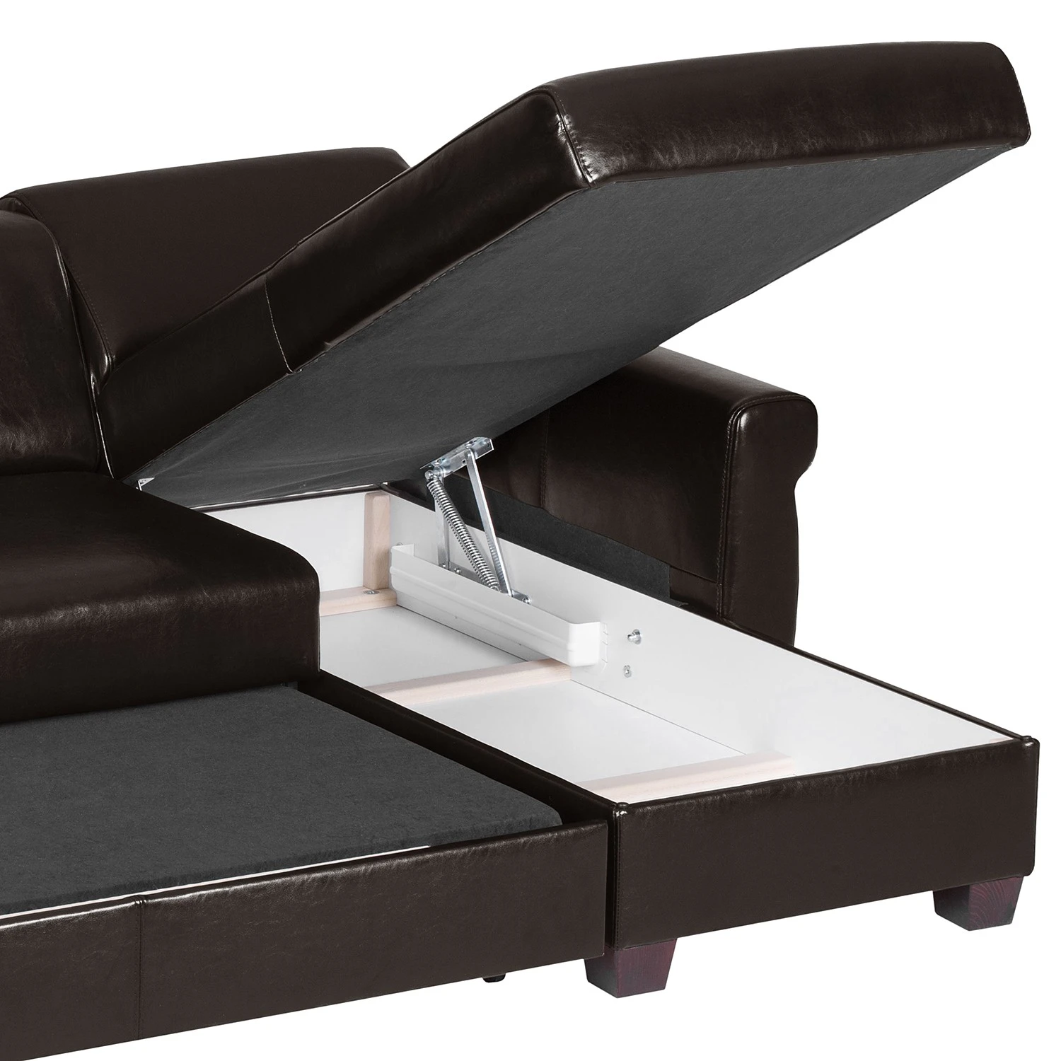 Ars manufacti Ecksofa José - Echtleder / Kunstleder - Kunstleder Babet: Schwarz - Longchair davorstehend rechts 8 Ars manufacti Ecksofa José - Echtleder / Kunstleder - Kunstleder Babet: Schwarz - Longchair davorstehend rechts – Bild 8