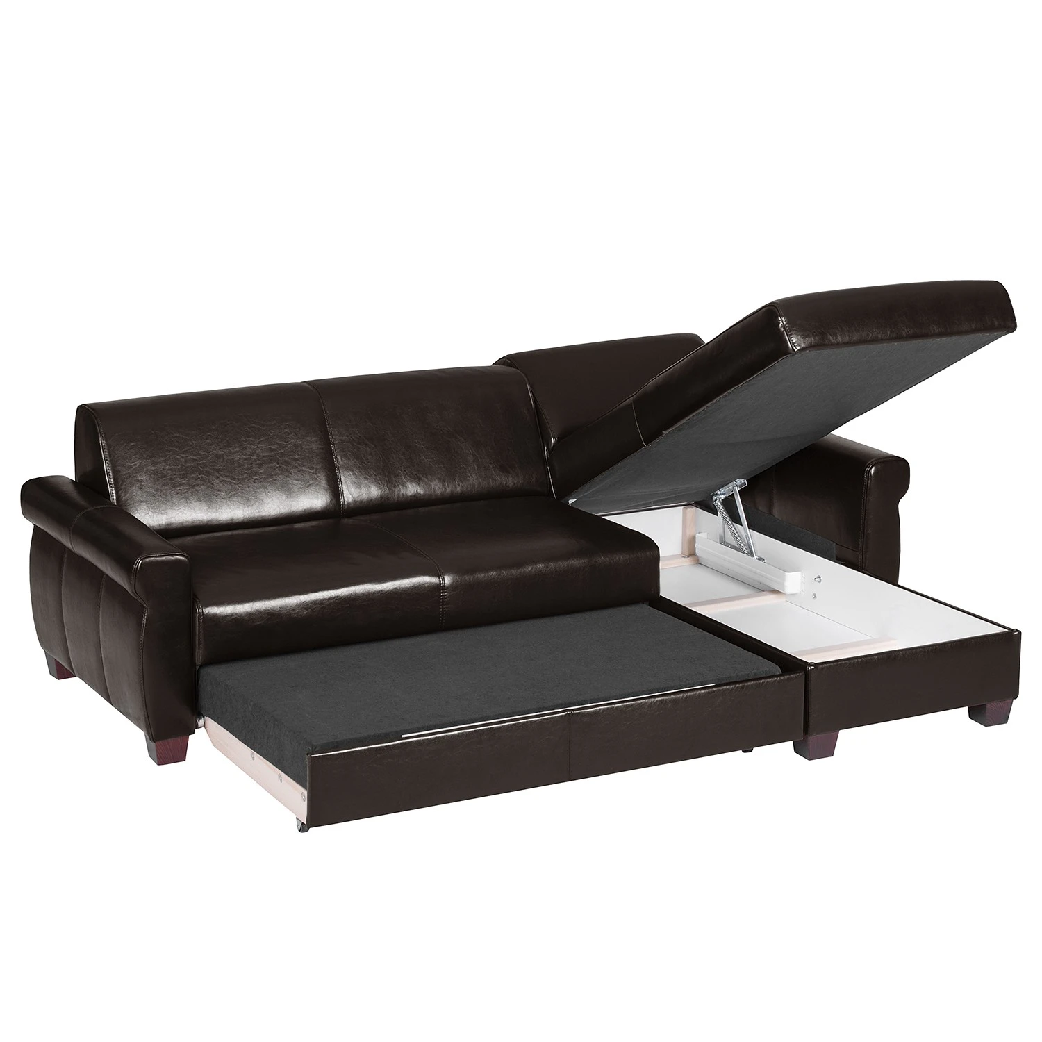 Ars manufacti Ecksofa José - Echtleder / Kunstleder - Kunstleder Babet: Schwarz - Longchair davorstehend rechts 4 Ars manufacti Ecksofa José - Echtleder / Kunstleder - Kunstleder Babet: Schwarz - Longchair davorstehend rechts – Bild 4