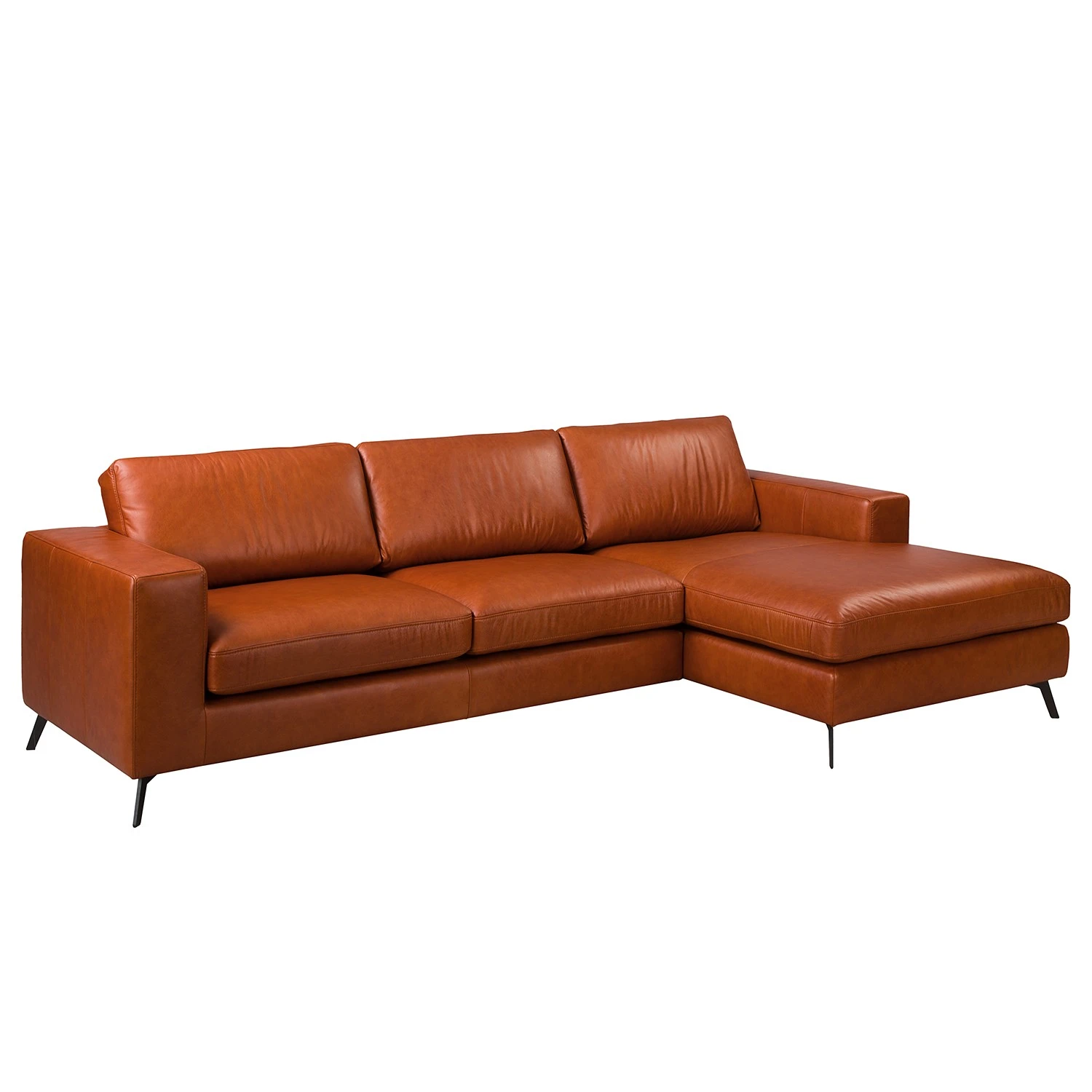 Ars manufacti Ecksofa Neuss - Echtleder - Echtleder Cerys: Cognac - Longchair davorstehend rechts 1 Ars manufacti Ecksofa Neuss - Echtleder - Echtleder Cerys: Cognac - Longchair davorstehend rechts