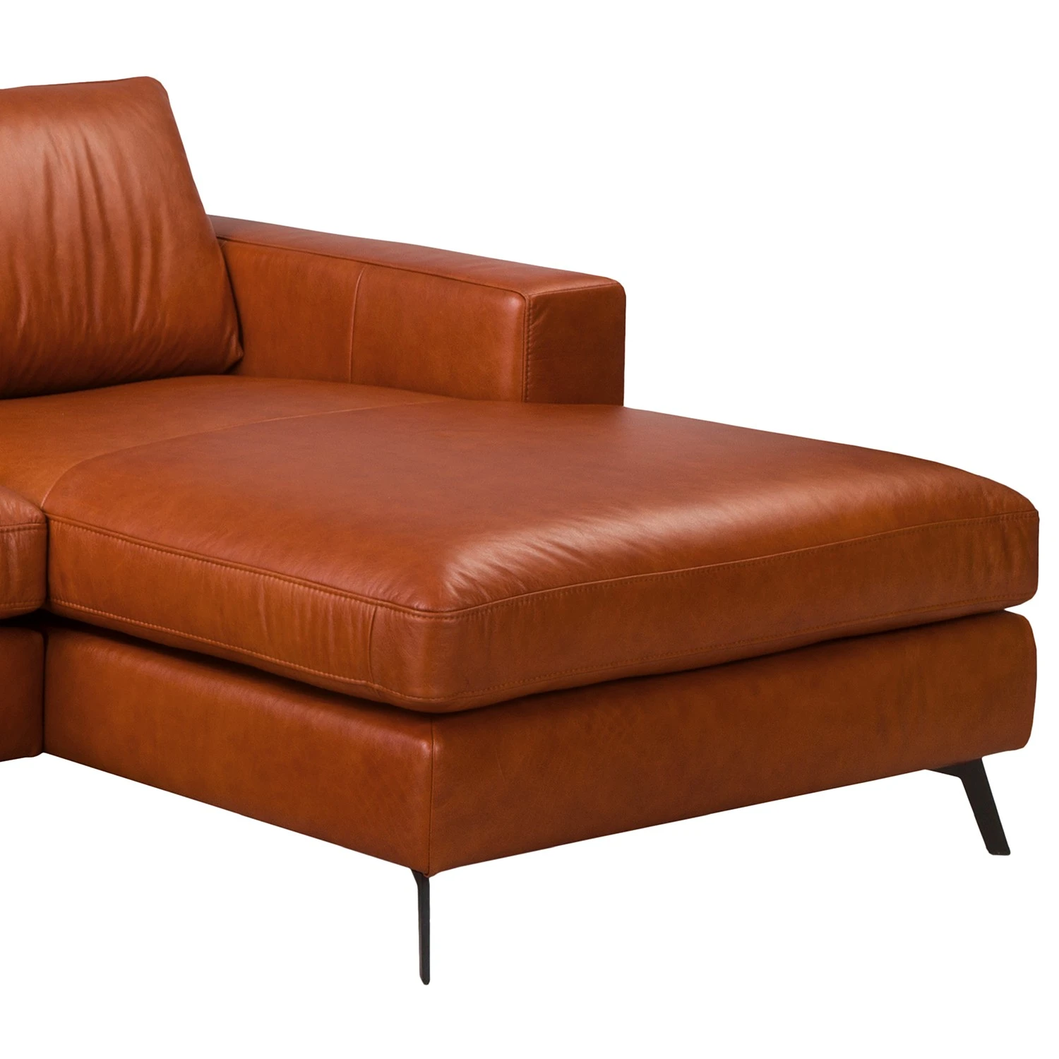 Ars manufacti Ecksofa Neuss - Echtleder - Echtleder Cerys: Cognac - Longchair davorstehend rechts 10 Ars manufacti Ecksofa Neuss - Echtleder - Echtleder Cerys: Cognac - Longchair davorstehend rechts – Bild 10