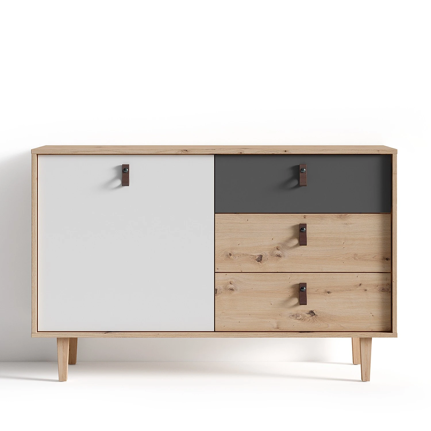 Fredriks Sideboard Bowood I - Eiche Artisan Dekor / Weiß 2 Fredriks Sideboard Bowood I - Eiche Artisan Dekor / Weiß – Bild 2