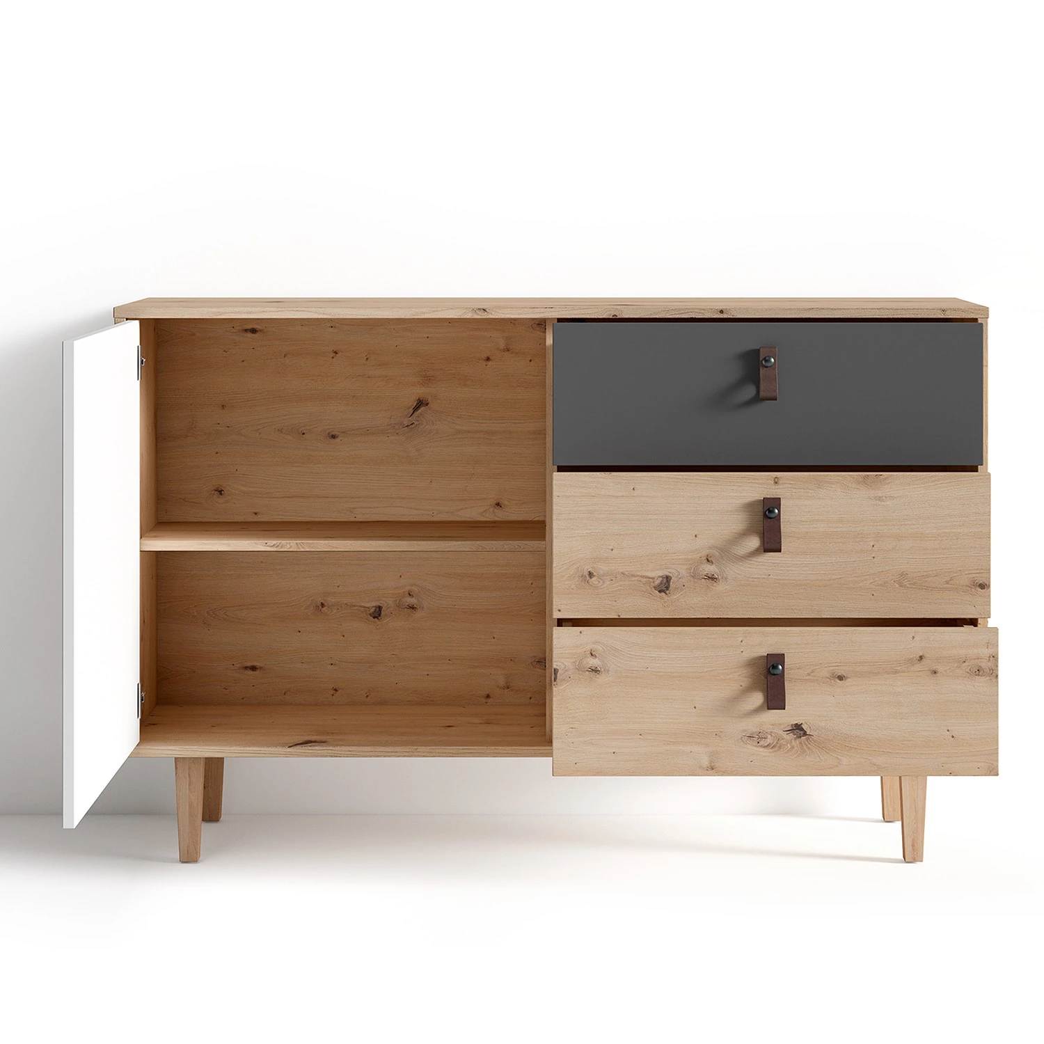 Fredriks Sideboard Bowood I - Eiche Artisan Dekor / Weiß 4 Fredriks Sideboard Bowood I - Eiche Artisan Dekor / Weiß – Bild 4