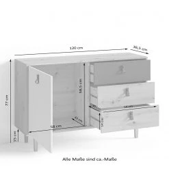 Fredriks Sideboard Bowood I - Eiche Artisan Dekor / Weiß 9 Fredriks Sideboard Bowood I - Eiche Artisan Dekor / Weiß -Wohnzimmermöbel boutique en ligne 1000283829 210805 14243400060 SKETCH DETAILS P000000001000283829 sketch