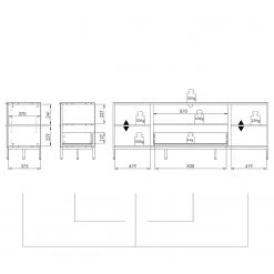 Maja Möbel TV-Lowboard Trend - Glas - Hochglanz Weiß / Chrom -Wohnzimmermöbel boutique en ligne 1000284206 210804 14342300008 SKETCH DETAILS P000000001000284206 sketch