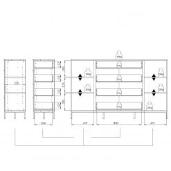 Maja Möbel Sideboard Trend - Glas - Hochglanz Weiß / Chrom 14 Maja Möbel Sideboard Trend - Glas - Hochglanz Weiß / Chrom -Wohnzimmermöbel boutique en ligne 1000284207 210804 14342400015 SKETCH DETAILS P000000001000284207 sketch