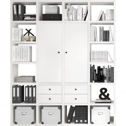 Fredriks Aktenregal-Kombination Emporio - Lack Weiß -Wohnzimmermöbel boutique en ligne 1000284223 211012 16544700085 DETAILS P000000001000284223