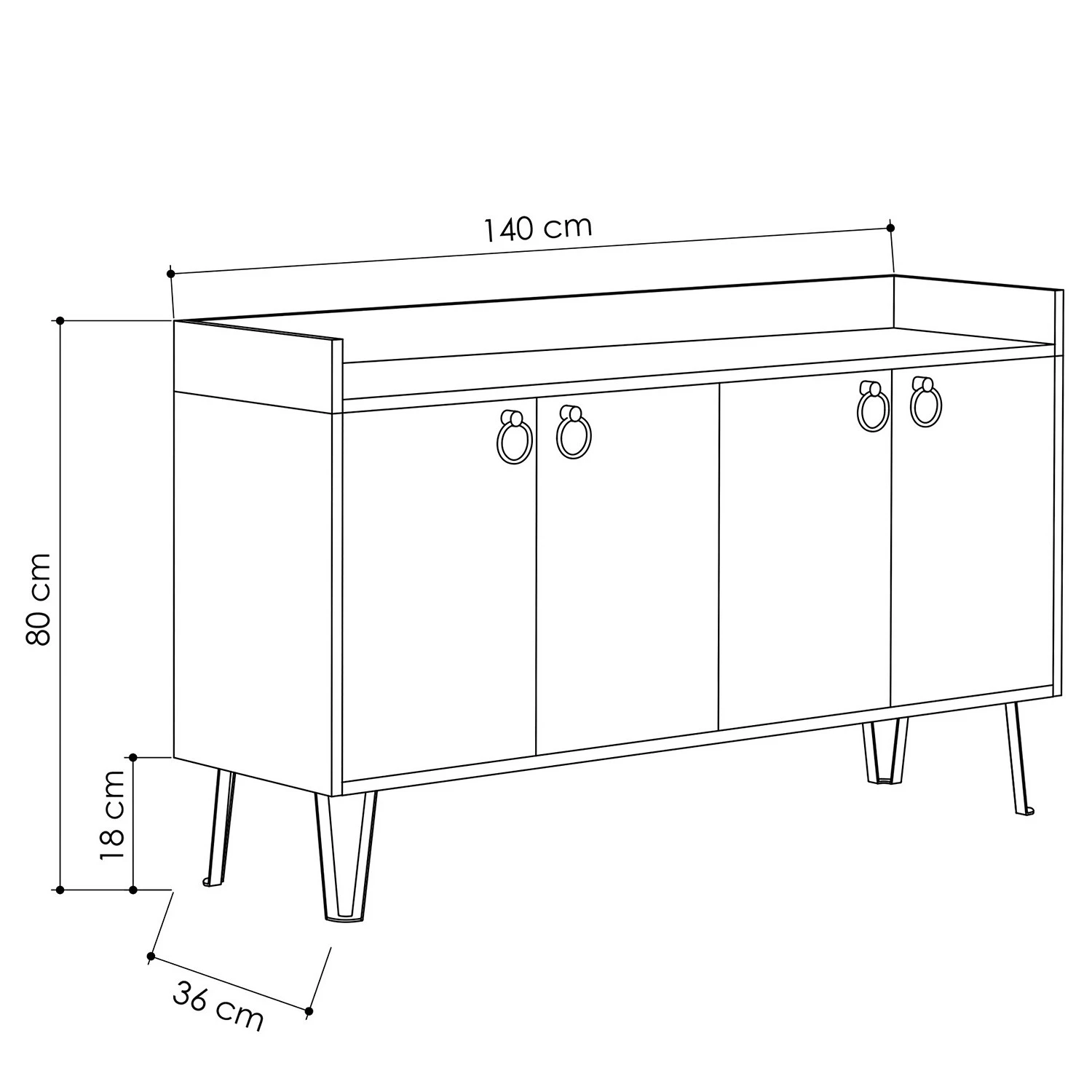 Loftscape Sideboard Dalma - Weiß / Creme 4 Loftscape Sideboard Dalma - Weiß / Creme – Bild 4