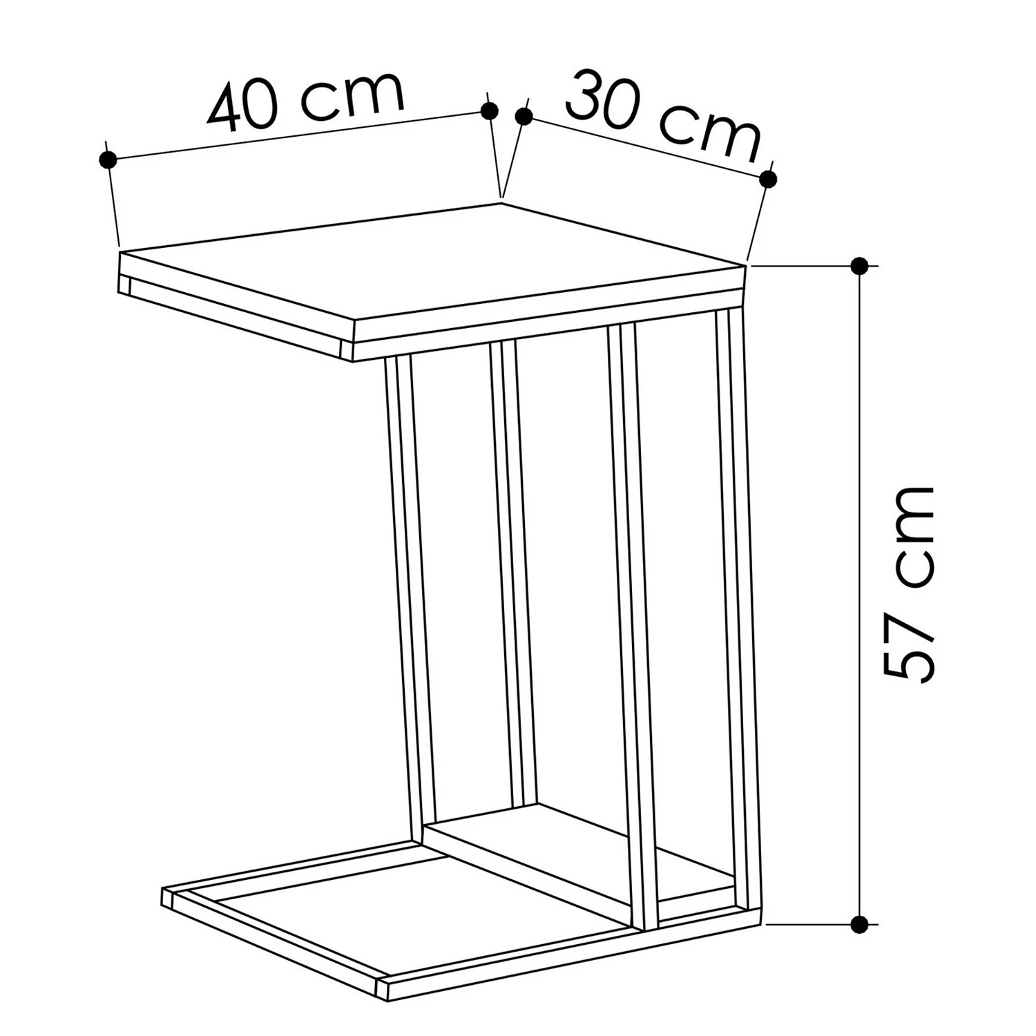 Loftscape Beistelltisch Bobbio - Metall - Schwarz / Grau 3 Loftscape Beistelltisch Bobbio - Metall - Schwarz / Grau – Bild 3