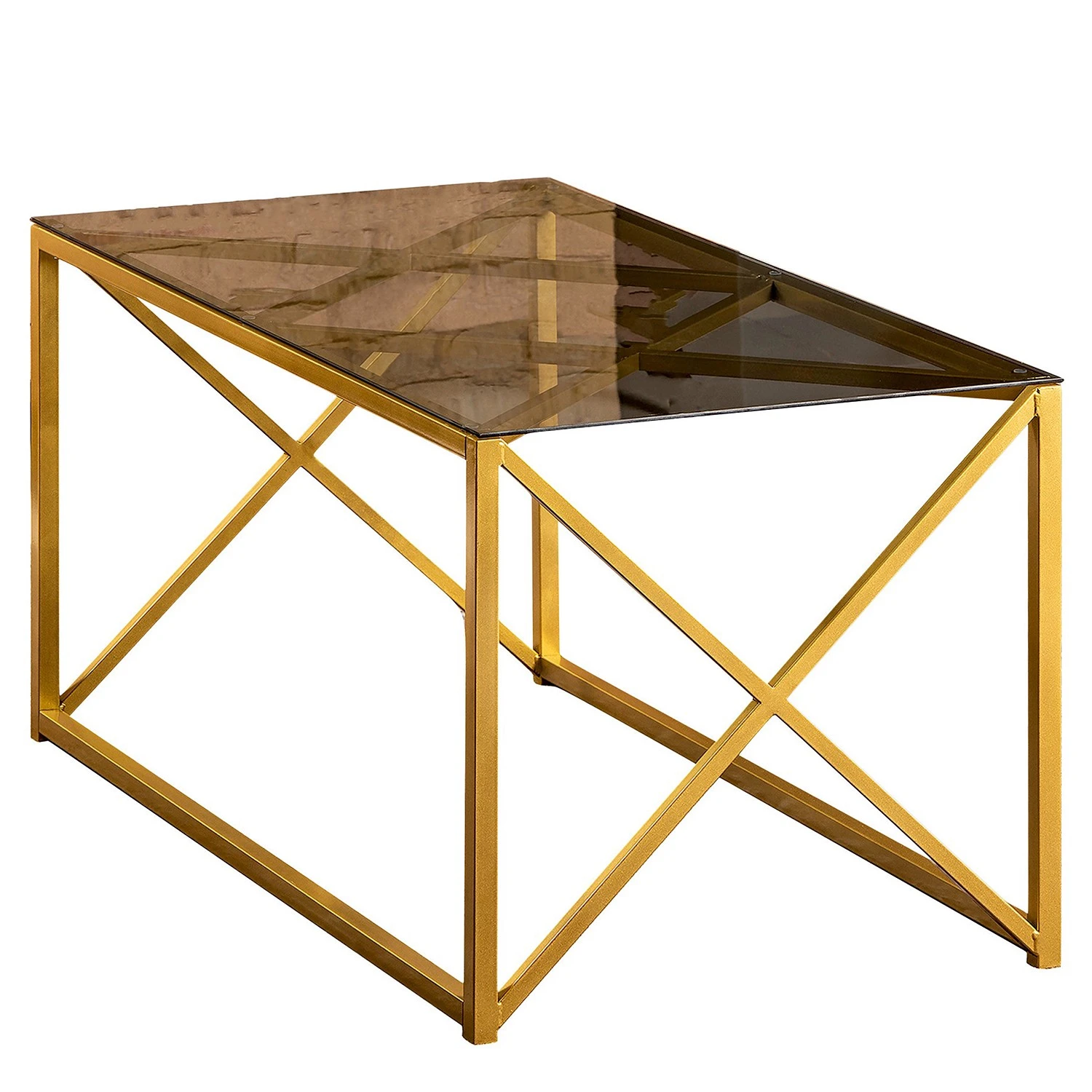 Loftscape Couchtisch Graham - Glas / Metall - Gold / Grau 1 Loftscape Couchtisch Graham - Glas / Metall - Gold / Grau