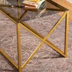 Loftscape Couchtisch Graham - Glas / Metall - Gold / Grau 8 Loftscape Couchtisch Graham - Glas / Metall - Gold / Grau -Wohnzimmermöbel boutique en ligne 1000284351 210809 06084600129 DETAILS P000000001000284351