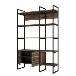 Red Living Regal Sumatra Sun - Metall - Walnuss Dekor / Schwarz -Wohnzimmermöbel boutique en ligne 1000284387 210809 06091300162 DETAILS P000000001000284387