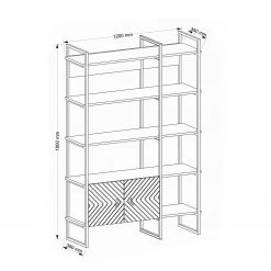 Red Living Regal Sumatra Sun - Metall - Walnuss Dekor / Schwarz -Wohnzimmermöbel boutique en ligne 1000284387 210809 06091300165 SKETCH DETAILS P000000001000284387 sketch