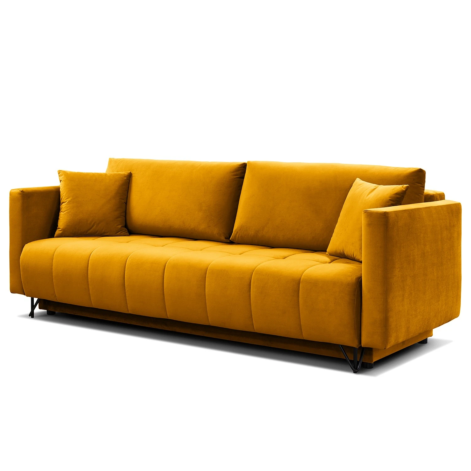 Loftscape Schlafsofa Bristol - Samt - Samt Ravi: Senfgelb 1 Loftscape Schlafsofa Bristol - Samt - Samt Ravi: Senfgelb