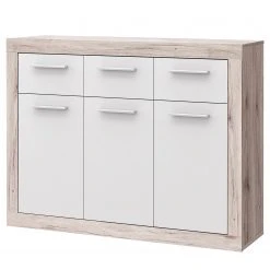 Loftscape Kommode Ballito - Weiß / Sandeiche Dekor - Breite: 118 cm