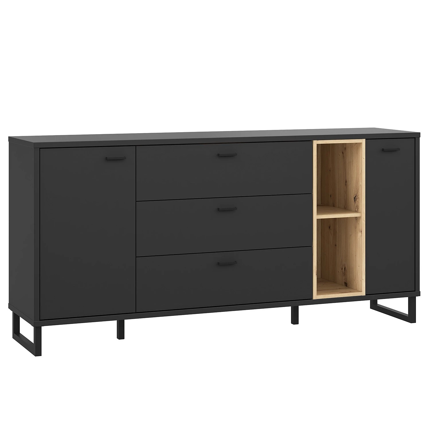Loftscape Sideboard Mazzo - Schwarz / Eiche Artisan Dekor 6 Loftscape Sideboard Mazzo - Schwarz / Eiche Artisan Dekor – Bild 6