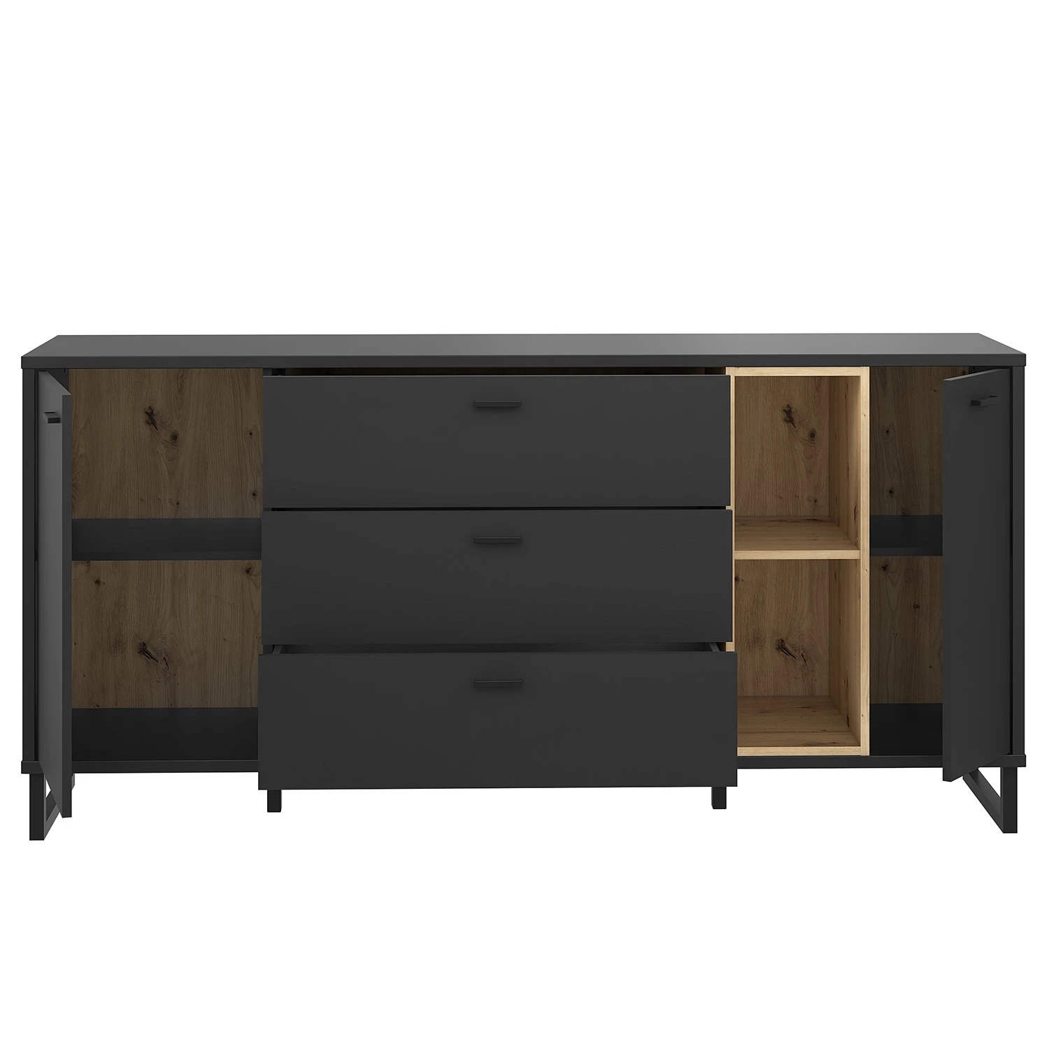 Loftscape Sideboard Mazzo - Schwarz / Eiche Artisan Dekor 9 Loftscape Sideboard Mazzo - Schwarz / Eiche Artisan Dekor – Bild 9