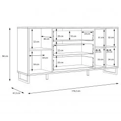 Loftscape Sideboard Mazzo - Schwarz / Eiche Artisan Dekor 25 Loftscape Sideboard Mazzo - Schwarz / Eiche Artisan Dekor -Wohnzimmermöbel boutique en ligne 1000285799 210819 12212500050 SKETCH DETAILS P000000001000285799 sketch