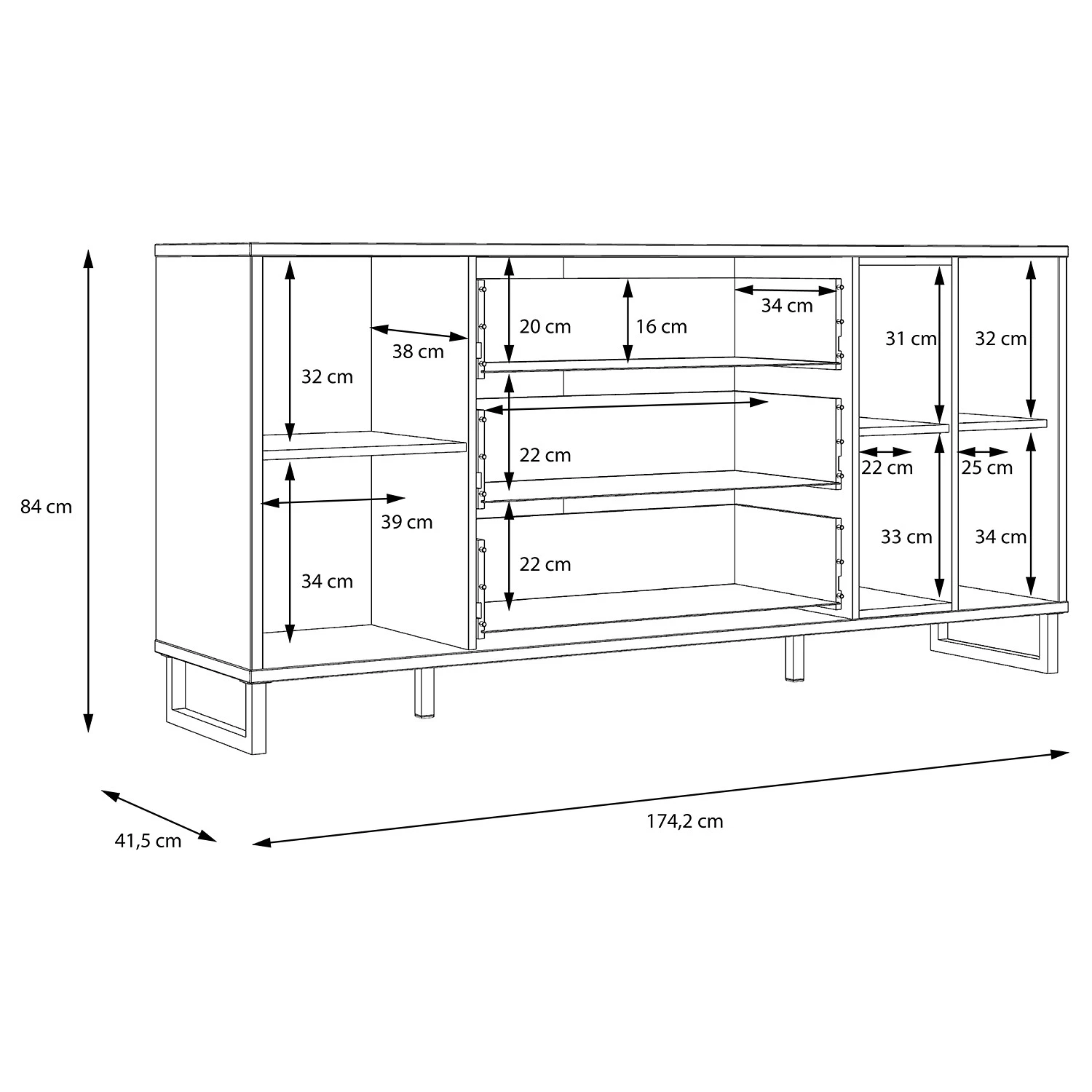 Loftscape Sideboard Mazzo - Schwarz / Eiche Artisan Dekor 13 Loftscape Sideboard Mazzo - Schwarz / Eiche Artisan Dekor – Bild 13