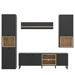 Loftscape Wohnwand Mazzo (4-teilig) - Schwarz / Eiche Artisan Dekor 16 Loftscape Wohnwand Mazzo (4-teilig) - Schwarz / Eiche Artisan Dekor -Wohnzimmermöbel boutique en ligne 1000285804 210819 12212500082 DETAILS P000000001000285804