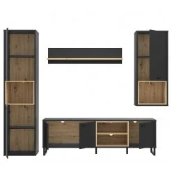 Loftscape Wohnwand Mazzo (4-teilig) - Schwarz / Eiche Artisan Dekor 19 Loftscape Wohnwand Mazzo (4-teilig) - Schwarz / Eiche Artisan Dekor -Wohnzimmermöbel boutique en ligne 1000285804 210819 12212500085 DETAILS P000000001000285804