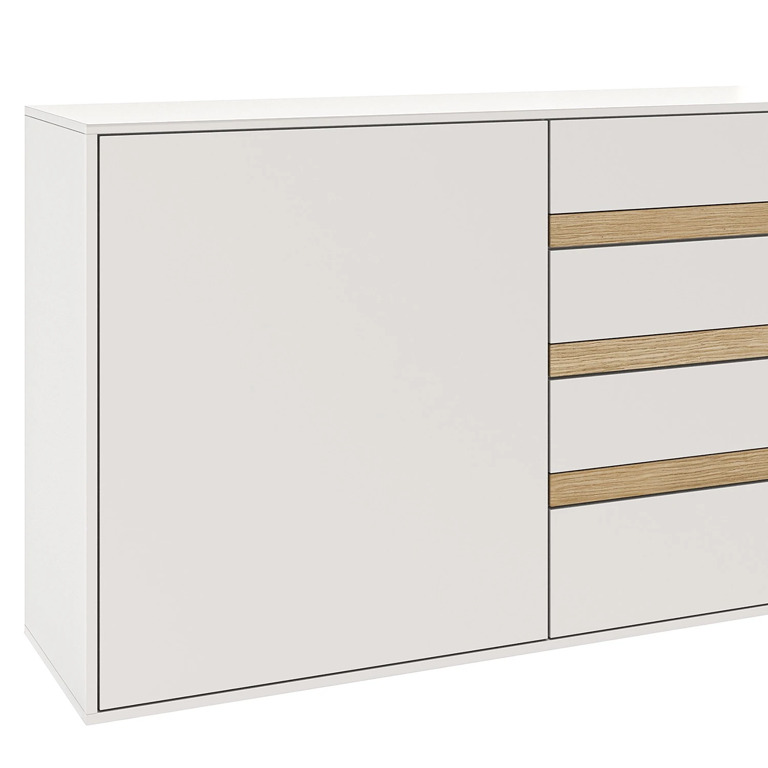 GWINNER Sideboard Calea I - Echtholzfurnier - Matt Weiß / Eiche - Ausrichtung links 3 GWINNER Sideboard Calea I - Echtholzfurnier - Matt Weiß / Eiche - Ausrichtung links – Bild 3