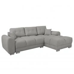 Loftscape Ecksofa Alport - Microfaser - Microfaser Enza: Grau - Longchair beidseitig montierbar