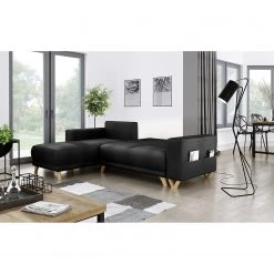 Norrwood Ecksofa Coulter - Microfaser Cadis: Schwarz -Wohnzimmermöbel boutique en ligne 1000287570 210910 11432700132 MOOD DETAILS P000000001000287570 mood