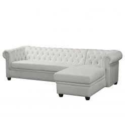 Ecksofa Dormir - Webstoff Sogol: Lichtgrau - Breite: 265 cm - Ottomane davorstehend rechts -Wohnzimmermöbel boutique en ligne 1000287625 210910 11435400733 DETAILS P000000001000287625