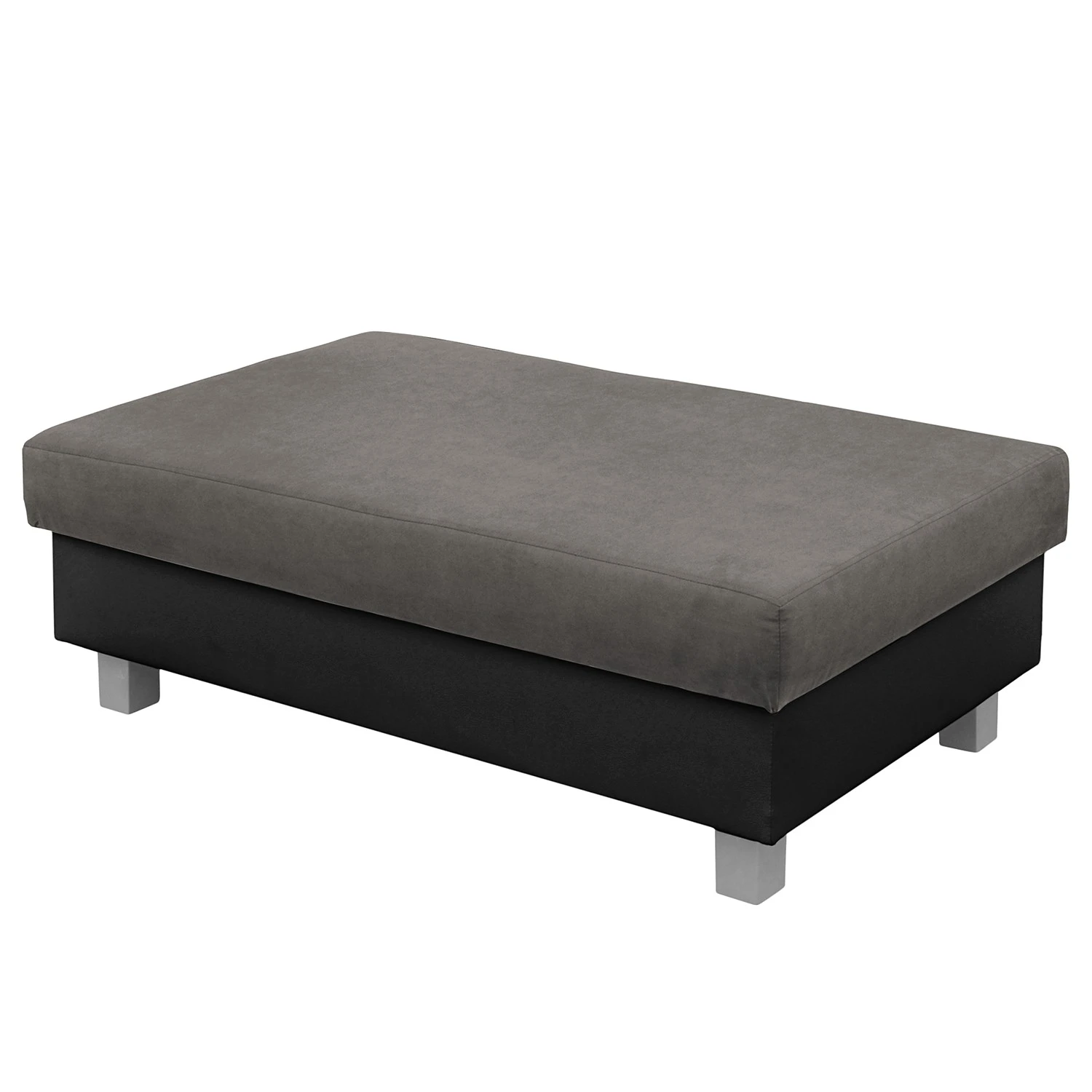 Loftscape Ecksofa Drayton - Kunstleder; Microfaser - Echtleder Soka / Microfaser Miako: Schwarz / Grau - Ottomane davorstehend rechts - Mit Hocker 4 Loftscape Ecksofa Drayton - Kunstleder; Microfaser - Echtleder Soka / Microfaser Miako: Schwarz / Grau - Ottomane davorstehend rechts - Mit Hocker – Bild 4