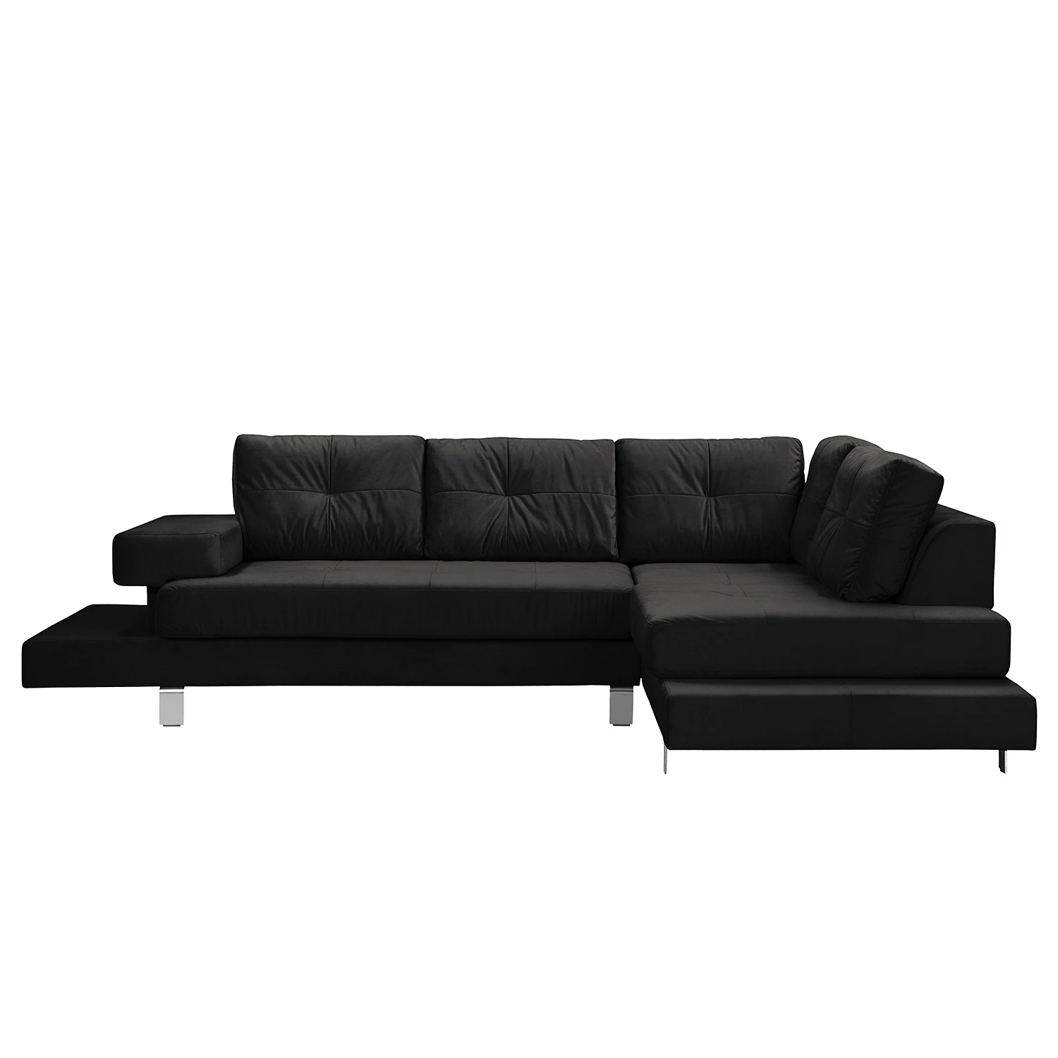 Loftscape Ecksofa Dert - Microfaser Jada: Schwarz - Ottomane davorstehend rechts 2 Loftscape Ecksofa Dert - Microfaser Jada: Schwarz - Ottomane davorstehend rechts – Bild 2