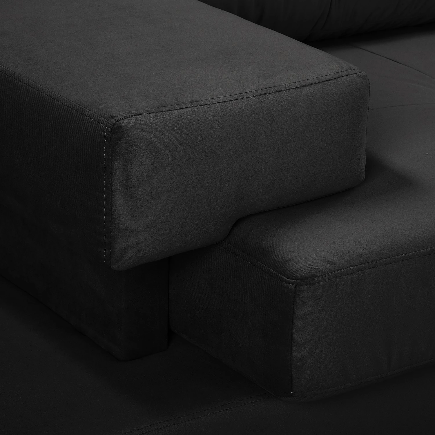 Loftscape Ecksofa Dert - Microfaser Jada: Schwarz - Ottomane davorstehend rechts 8 Loftscape Ecksofa Dert - Microfaser Jada: Schwarz - Ottomane davorstehend rechts – Bild 8