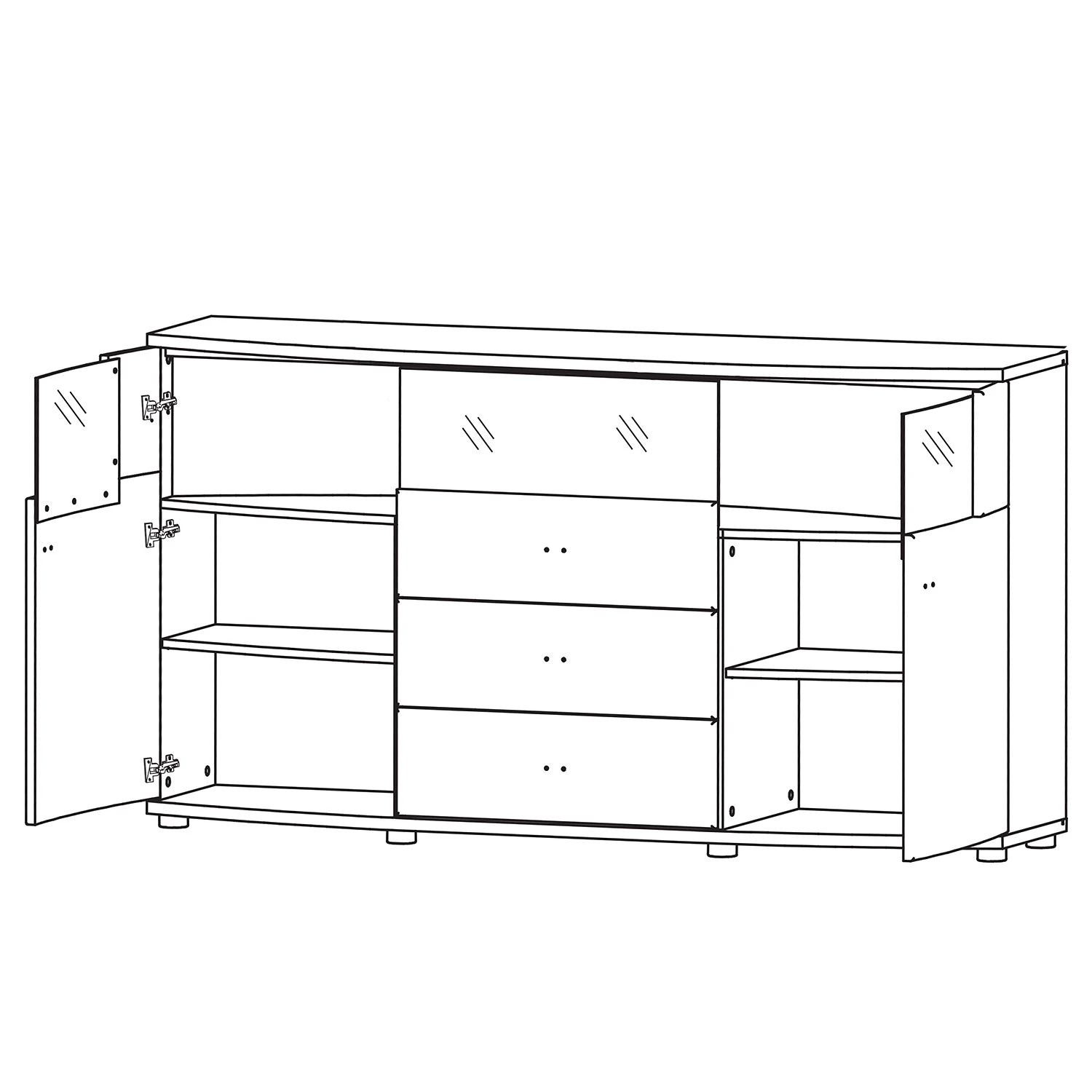 Loftscape Sideboard Intento II - Hochglanz Weiß / Anthrazit 9 Loftscape Sideboard Intento II - Hochglanz Weiß / Anthrazit – Bild 9