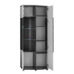 Loftscape Vitrinenschrank Intento II - Hochglanz Weiß / Anthrazit -Wohnzimmermöbel boutique en ligne 1000288185 210827 12095500043 DETAILS P000000001000288185