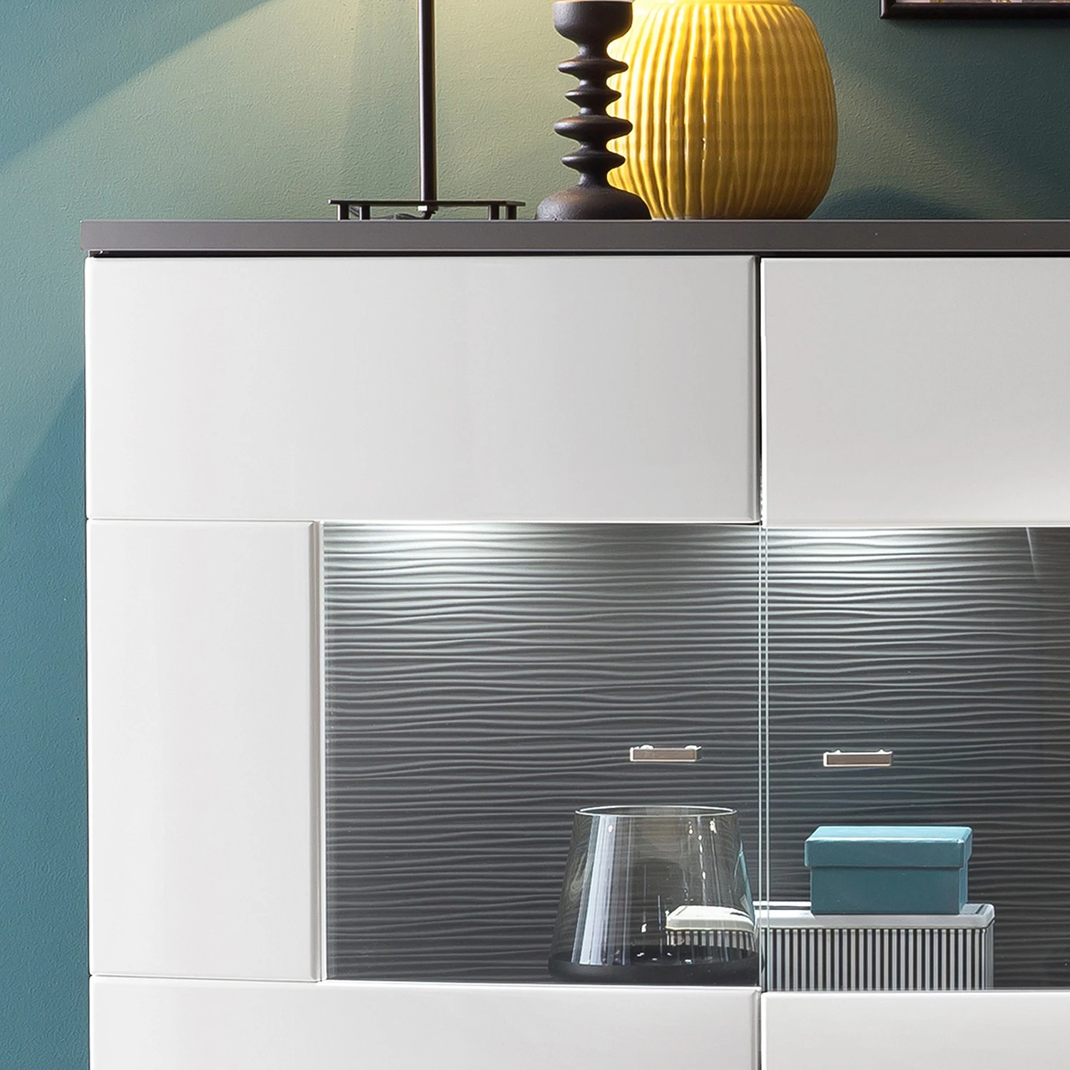 Loftscape Sideboard Intento I - Hochglanz Weiß / Anthrazit 8 Loftscape Sideboard Intento I - Hochglanz Weiß / Anthrazit – Bild 8