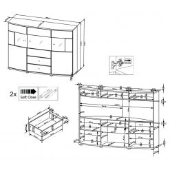 Loftscape Sideboard Intento I - Hochglanz Weiß / Anthrazit 17 Loftscape Sideboard Intento I - Hochglanz Weiß / Anthrazit -Wohnzimmermöbel boutique en ligne 1000288186 210827 12095600056 SKETCH DETAILS P000000001000288186 sketch