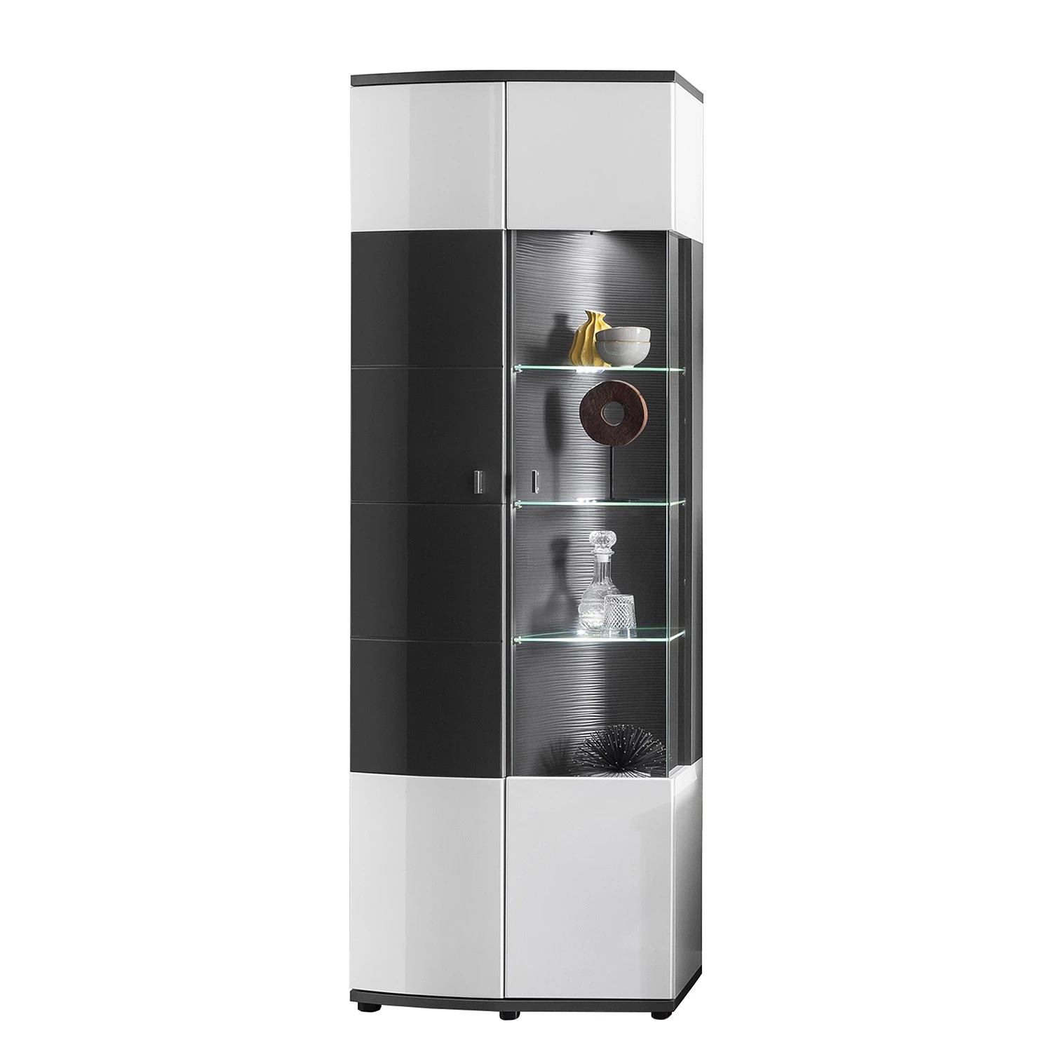 Loftscape Wohnwand Intento II (4-teilig) - Hochglanz Weiß / Anthrazit 14 Loftscape Wohnwand Intento II (4-teilig) - Hochglanz Weiß / Anthrazit – Bild 14