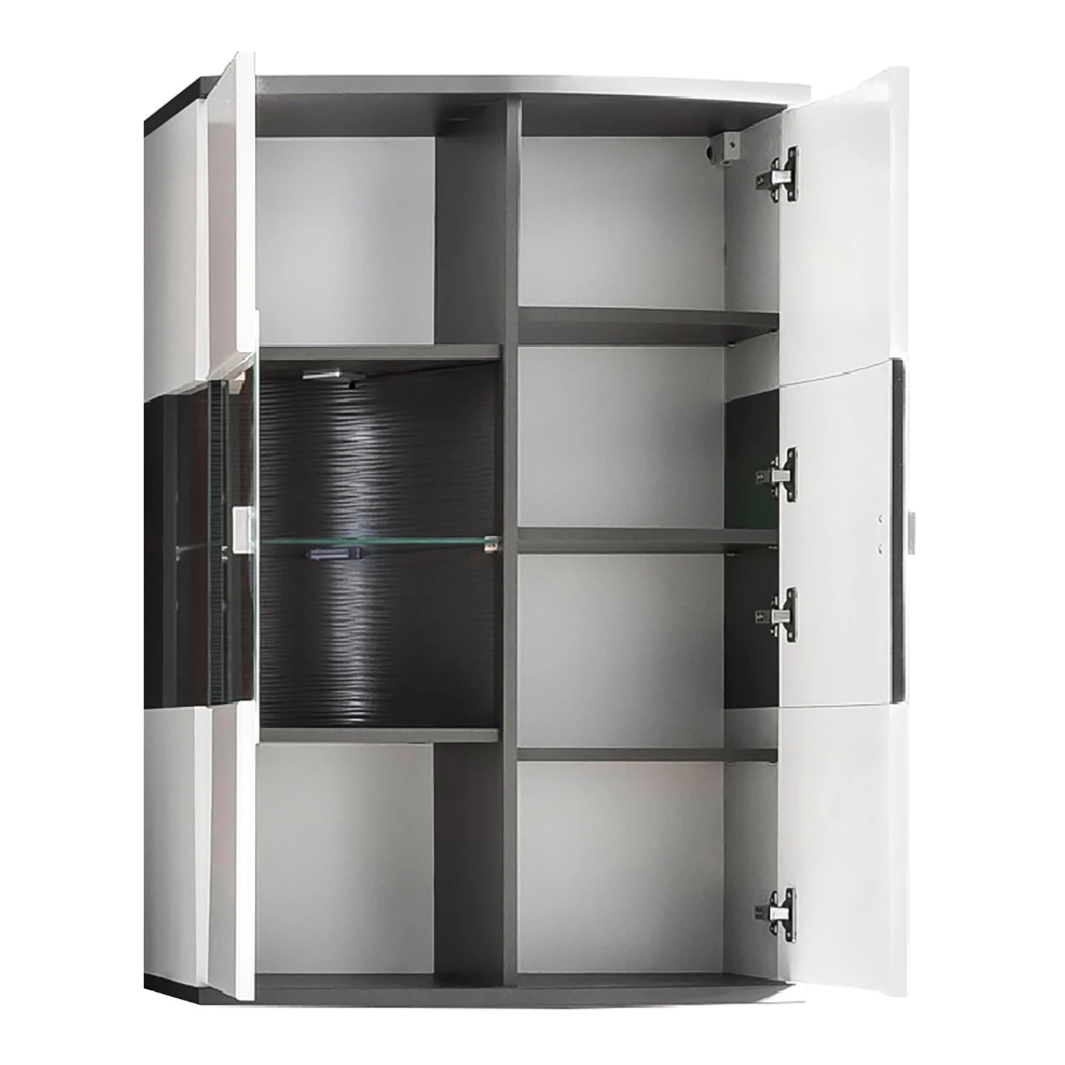 Loftscape Wohnwand Intento II (4-teilig) - Hochglanz Weiß / Anthrazit 17 Loftscape Wohnwand Intento II (4-teilig) - Hochglanz Weiß / Anthrazit – Bild 17