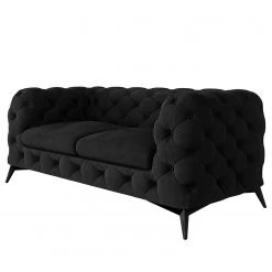 Jack & Alice Sofa Laviva I (2-Sitzer) - Samt Ravi: Schwarz