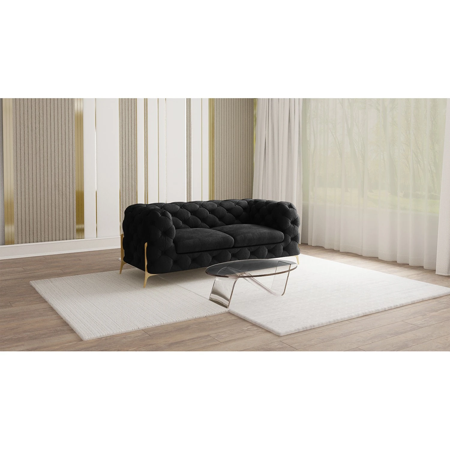 Jack & Alice Sofa Laviva II (2-Sitzer) - Samt Ravi: Schwarz 2 Jack & Alice Sofa Laviva II (2-Sitzer) - Samt Ravi: Schwarz – Bild 2
