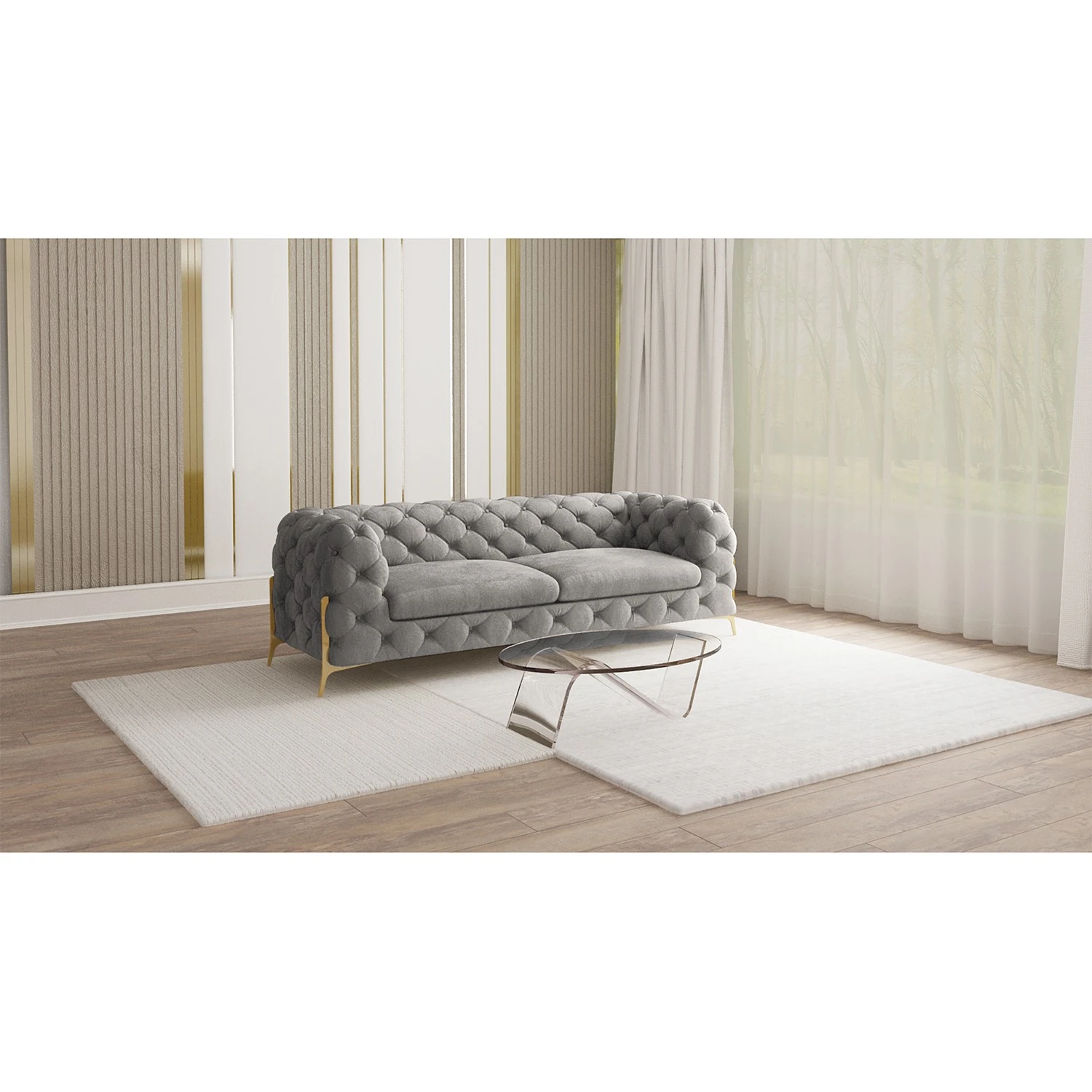 Jack & Alice Sofa Laviva II (2,5-Sitzer) - Samt Ravi: Taupe 2 Jack & Alice Sofa Laviva II (2,5-Sitzer) - Samt Ravi: Taupe – Bild 2
