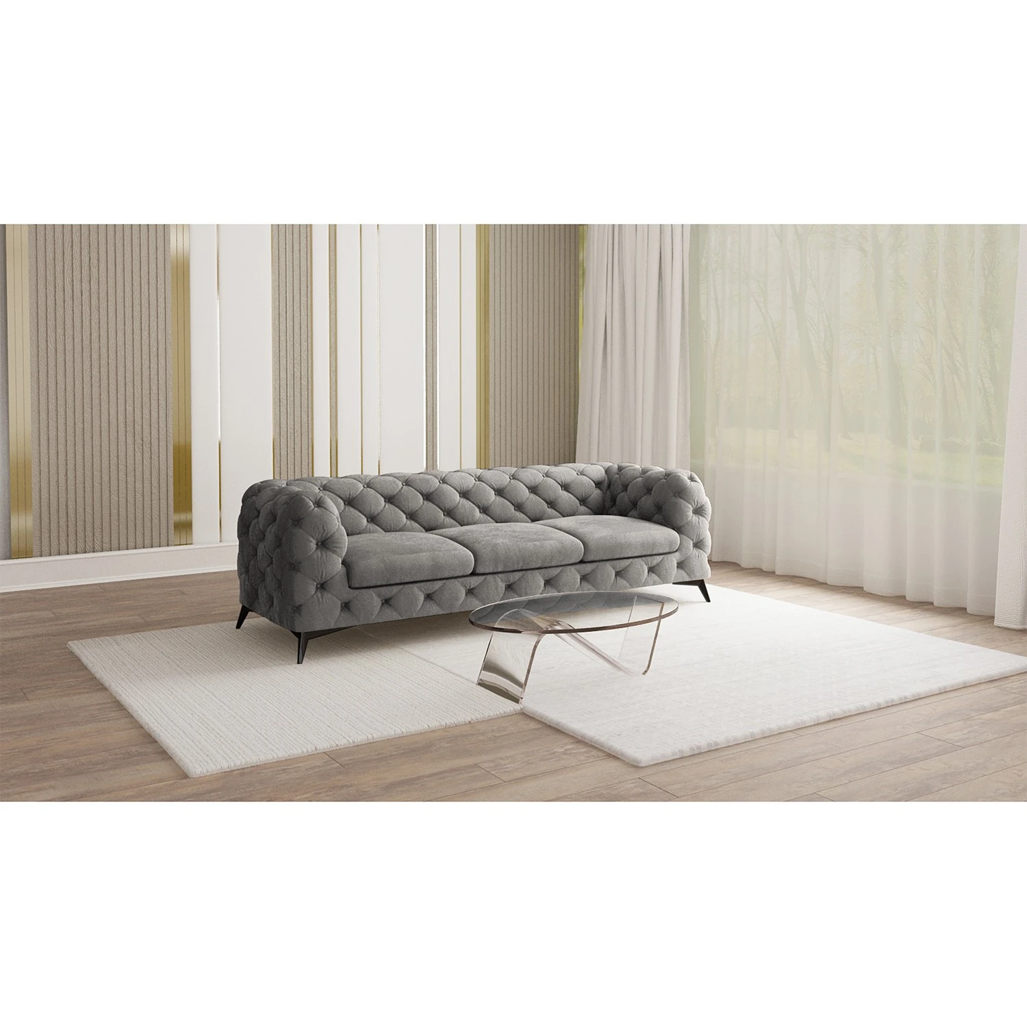 Jack & Alice Sofa Laviva I (3-Sitzer) - Samt Ravi: Taupe 2 Jack & Alice Sofa Laviva I (3-Sitzer) - Samt Ravi: Taupe – Bild 2