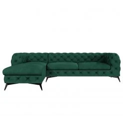 Jack & Alice Ecksofa Laviva I - Samt Ravi: Antikgrün - Breite: 305 cm - Ottomane davorstehend links -Wohnzimmermöbel boutique en ligne 1000288607 210928 11433700432 DETAILS P000000001000288607