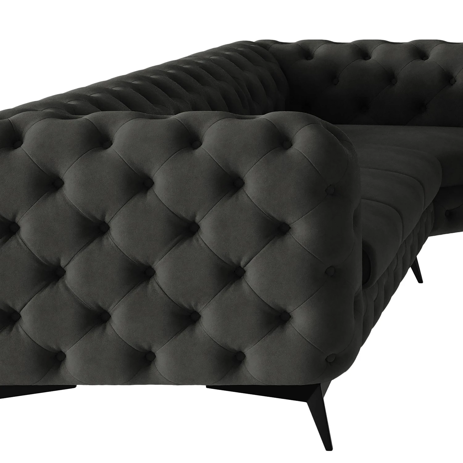 Jack & Alice Wohnlandschaft Laviva I - Samt Ravi: Anthrazit - Ausrichtung rechts 9 Jack & Alice Wohnlandschaft Laviva I - Samt Ravi: Anthrazit - Ausrichtung rechts – Bild 9