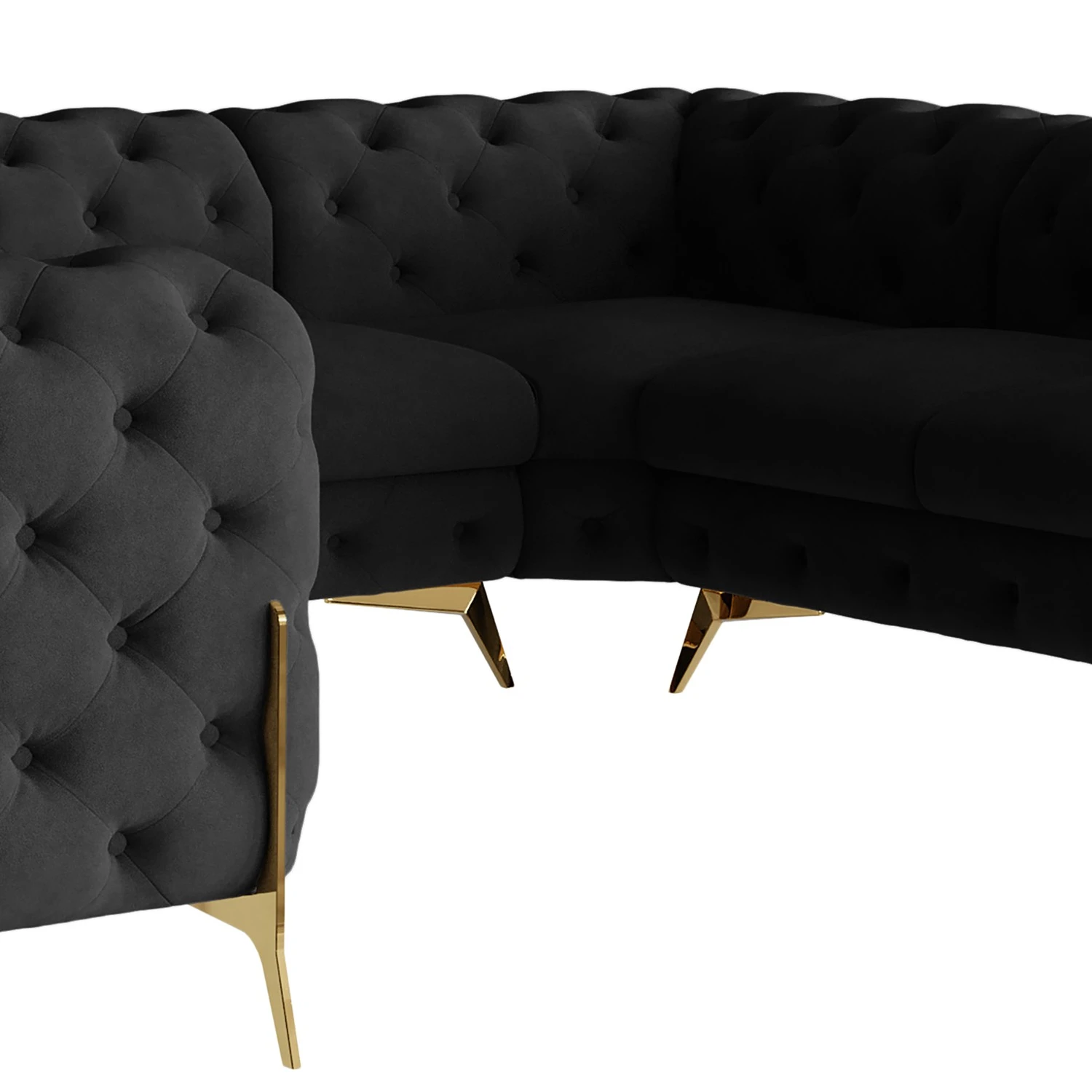 Jack & Alice Wohnlandschaft Laviva II - Samt Ravi: Schwarz - Ausrichtung links 6 Jack & Alice Wohnlandschaft Laviva II - Samt Ravi: Schwarz - Ausrichtung links – Bild 6