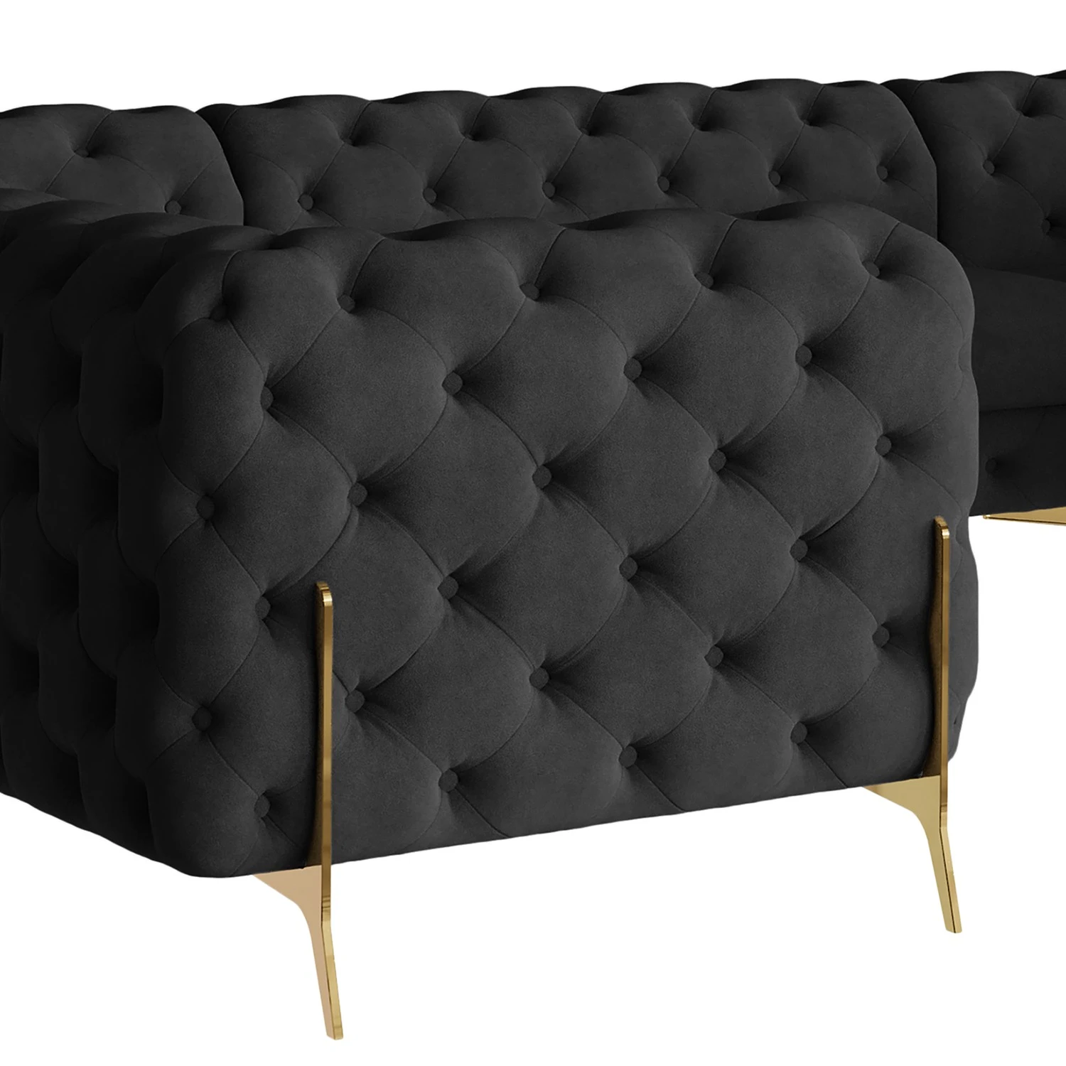 Jack & Alice Wohnlandschaft Laviva II - Samt Ravi: Schwarz - Ausrichtung links 7 Jack & Alice Wohnlandschaft Laviva II - Samt Ravi: Schwarz - Ausrichtung links – Bild 7