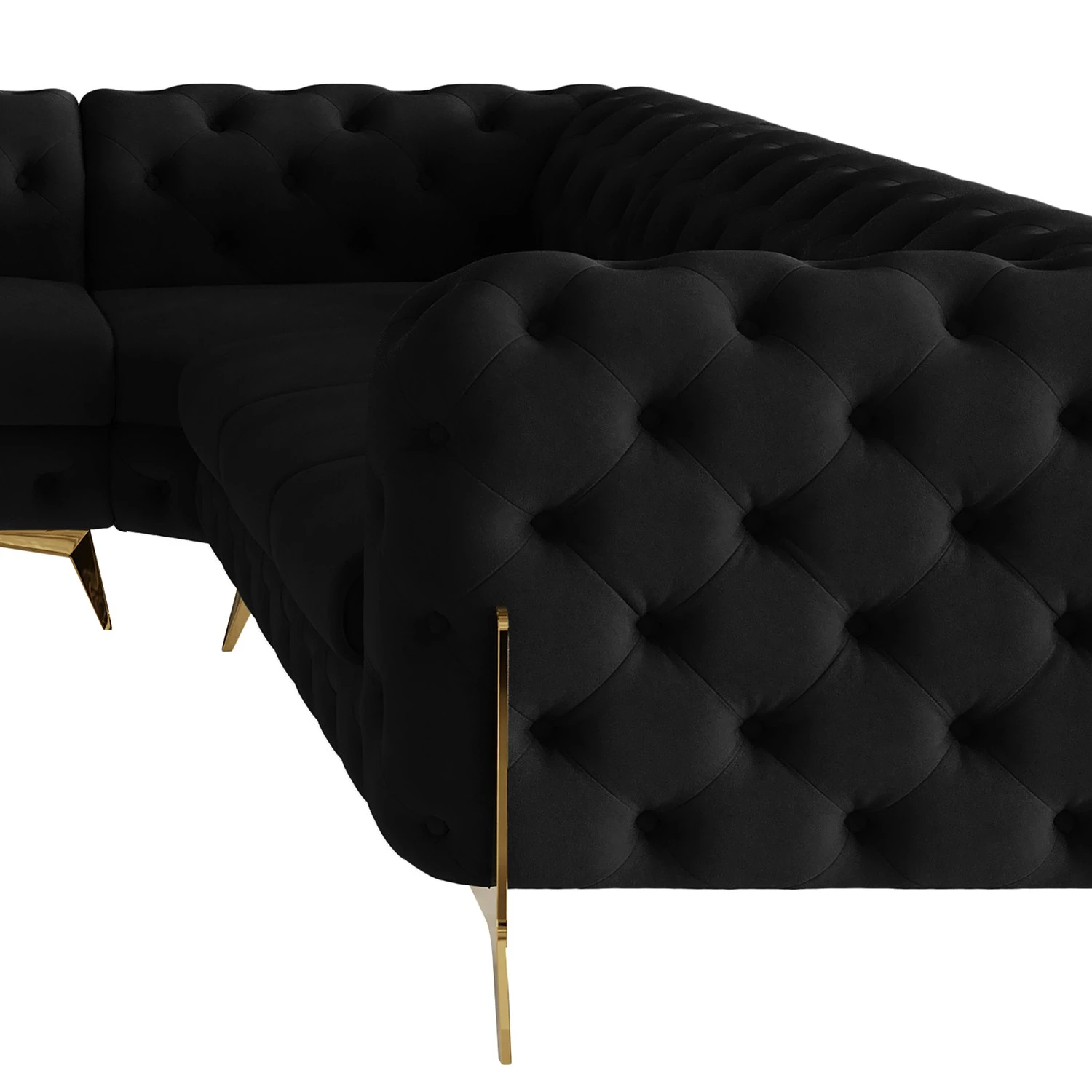 Jack & Alice Wohnlandschaft Laviva II - Samt Ravi: Schwarz - Ausrichtung links 9 Jack & Alice Wohnlandschaft Laviva II - Samt Ravi: Schwarz - Ausrichtung links – Bild 9